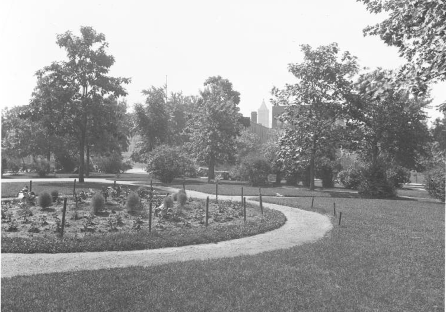 Vintage image of a garden in Jefferson Park